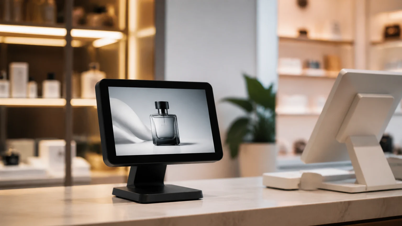 Digital Counter Displays digital signage display in a commercial setting