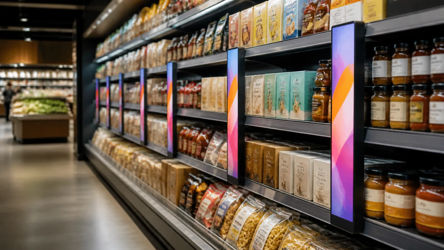 Digital Rod Displays digital signage display in a commercial setting
