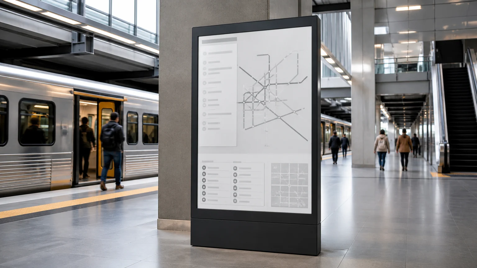 E-Paper Displays digital signage display in a commercial setting