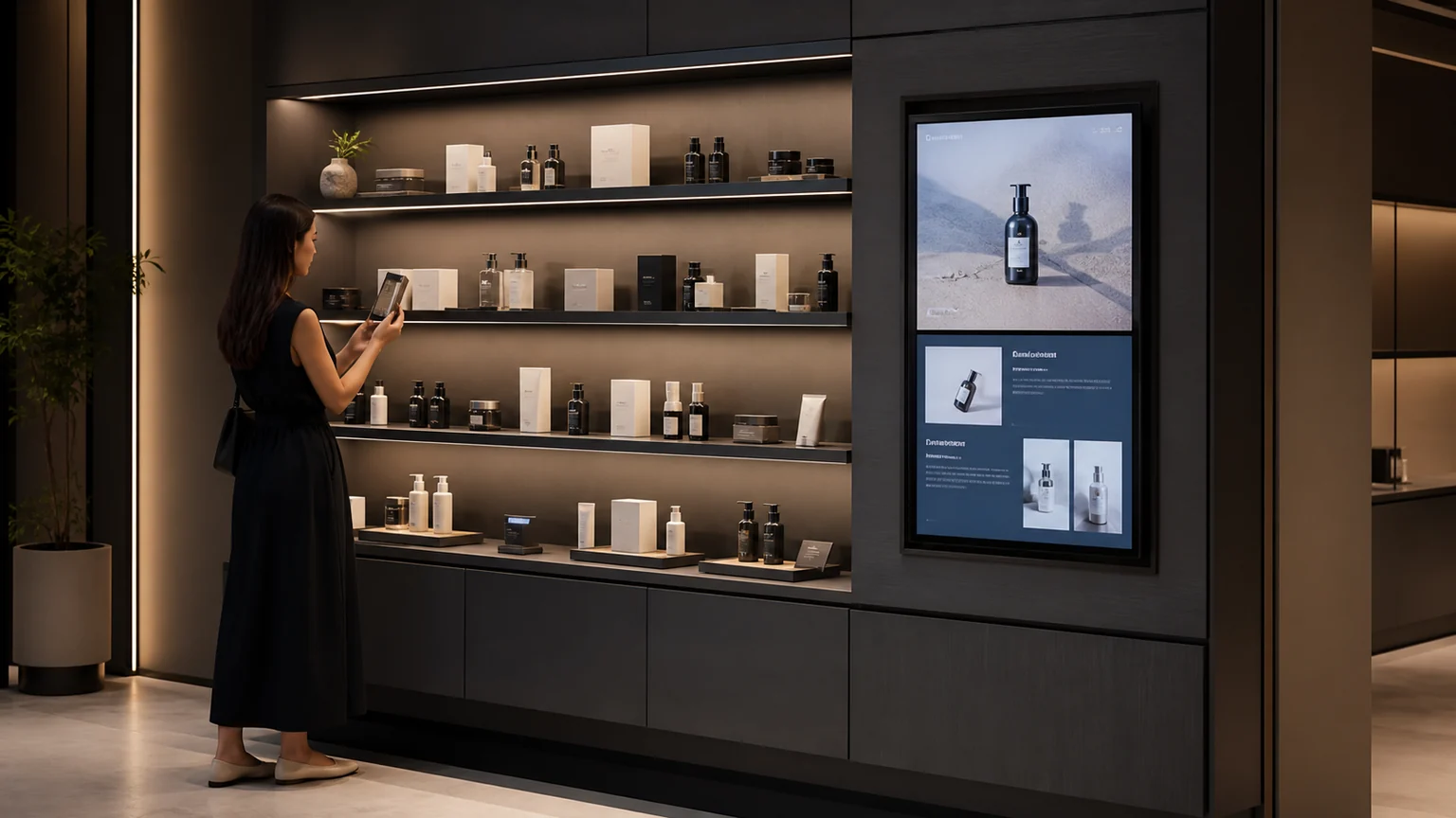 Lift-and-Learn Digital Displays digital signage display in a commercial setting
