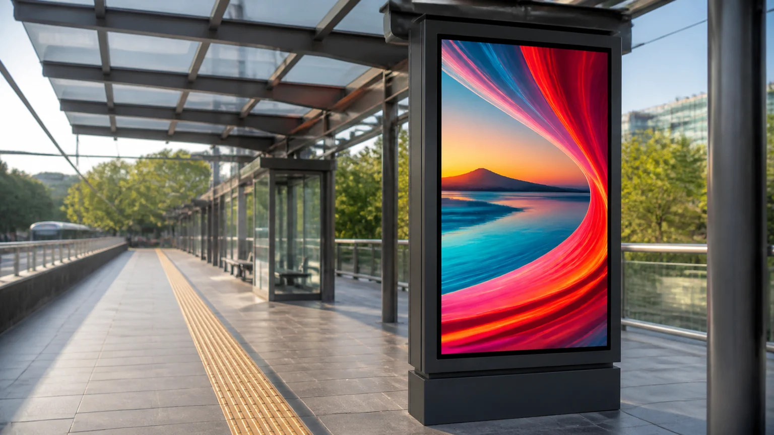 Outdoor Freestanding Digital Posters digital signage display in a commercial setting