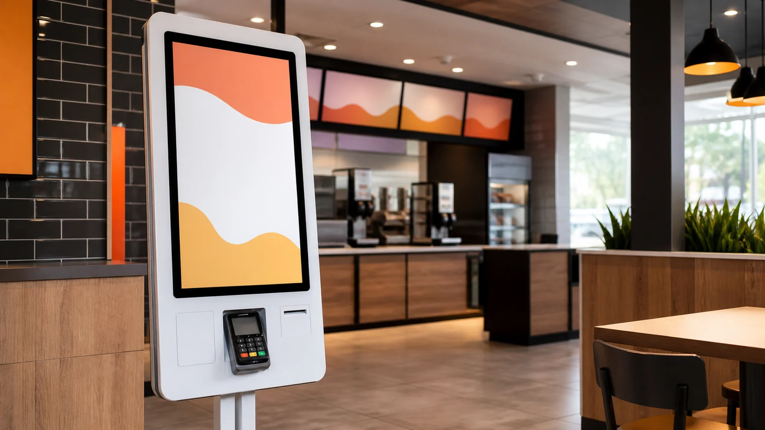 PCAP Self Service Kiosks digital signage display in a commercial setting