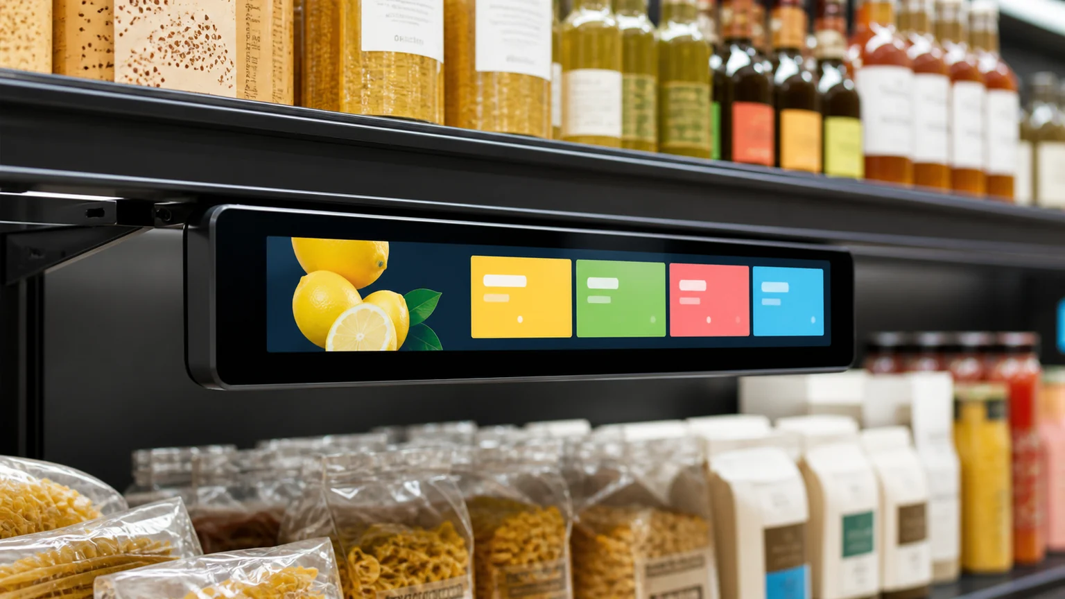 Shelf Edge Touch Displays digital signage display in a commercial setting