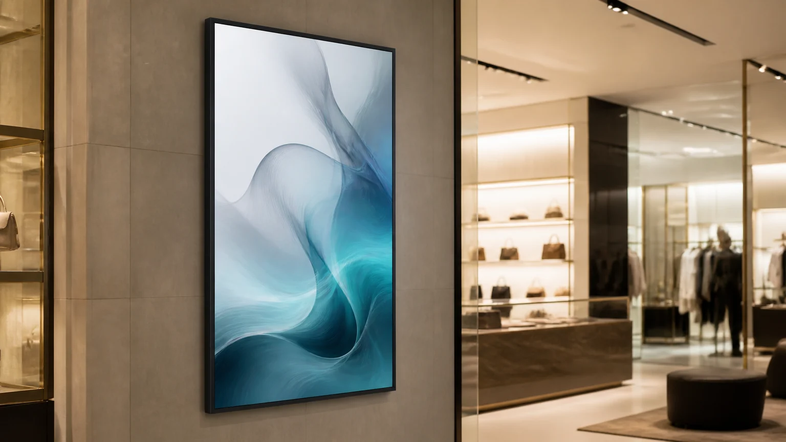 Slimline Pro Advertising Displays digital signage display in a commercial setting