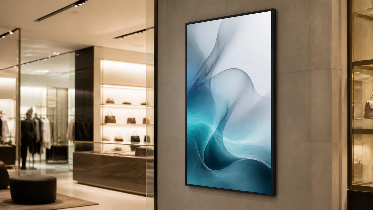 Slimline Pro Advertising Displays application examples