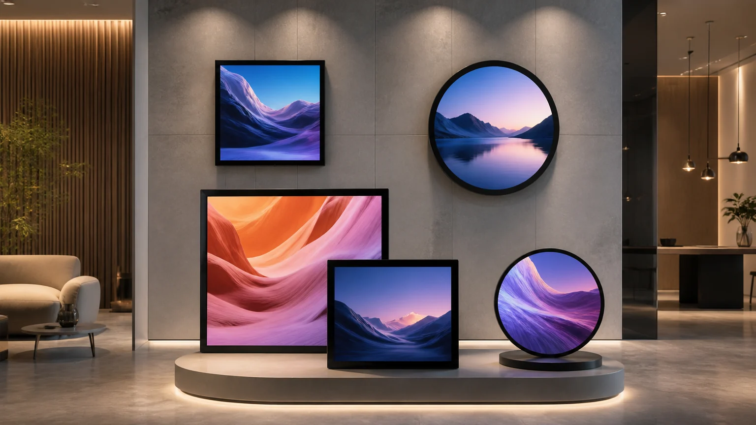 Expanded view of Square and Circular Digital Displays