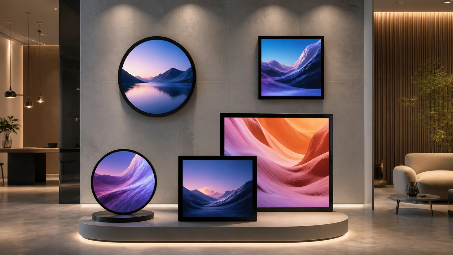Square and Circular Digital Displays application examples