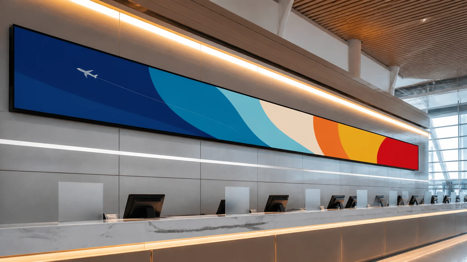 Ultra-Wide Stretched Bar Displays application examples